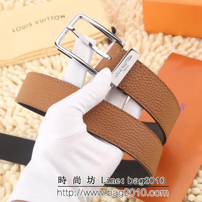 路易威登LV logo金屬環 Taurillon 男士皮帶 LHG1444